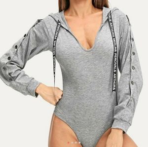 Drawstring Detail Hooded Bodysuit